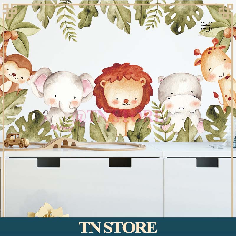 Decal cho bé hình các loài vật rừng sâu thân thiện TN STORE DECAL766