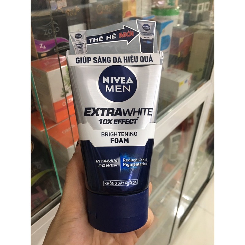 Sữa Rửa Mặt Giúp Sáng Da Kiểm Soát Nhờn Nivea Men Extra White Oil Control Mud Foam - 100g