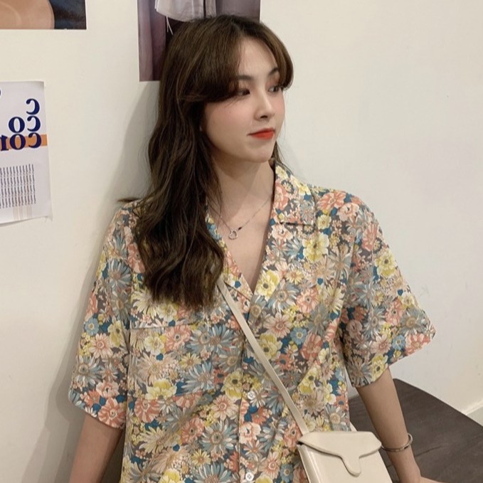 Áo Sơ Mi Chiffon Nữ Họa Tiết Hoa Thời Trang Phong Cách Retro | BigBuy360 - bigbuy360.vn