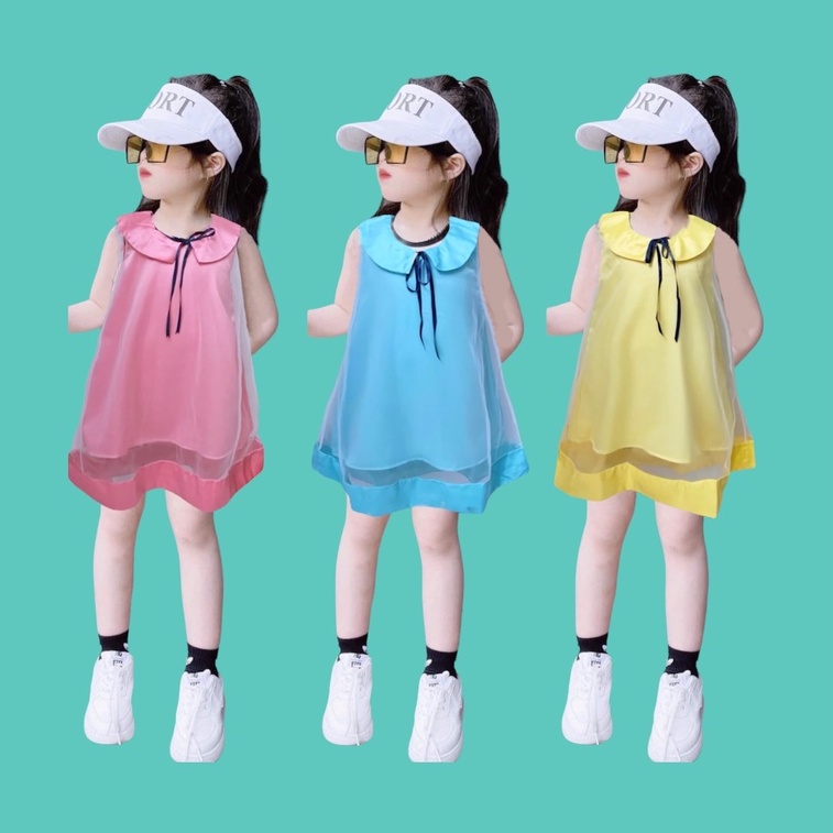 Đầm Bé Gái Thắt Nơ form A Size 10-30kg