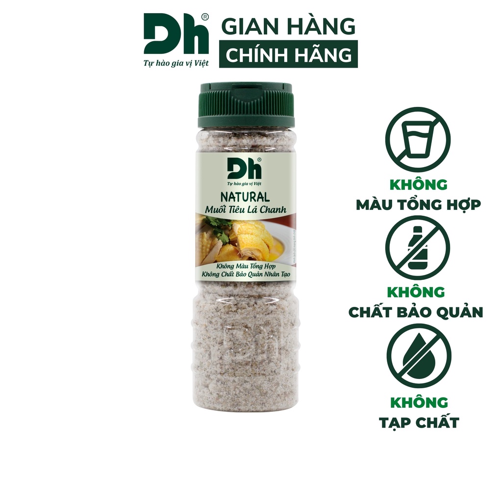 Muối tiêu lá chanh Natural Dh Foods gia vị nhà bếp chấm thịt gà, thịt luộc lọ 55/110gr