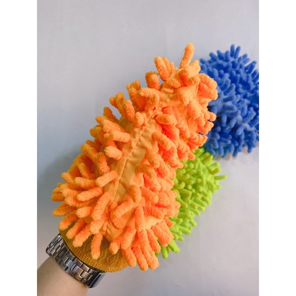 Găng tay rửa xe 3D màu ngẫu nhiên, bao tay rửa xe mịn hàng cao cấp