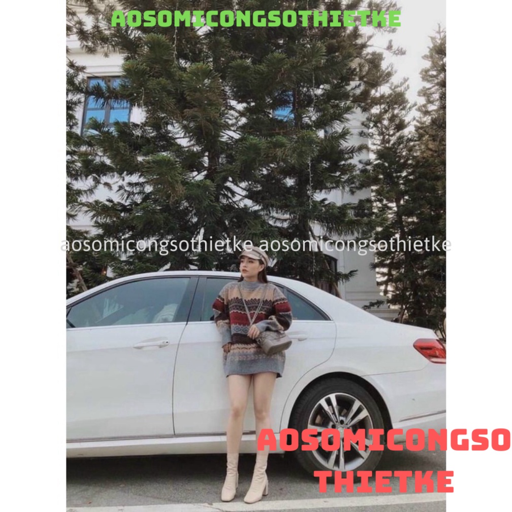 Áo len thổ cẩm họa tiết hàng Quảng Châu cao cấp phom rộng siêu đẹp aosomicongsothietke