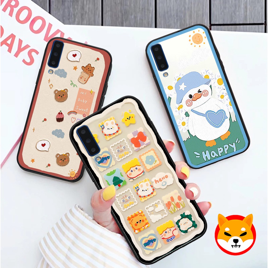 Ốp Samsung A7 2018 / A9 2018 in hình gấu , trái tim , vịt cute duck dễ thương