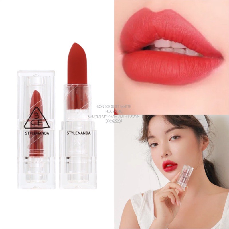 Son 3CE Soft Matte màu Holy Chic - Đỏ Lạnh