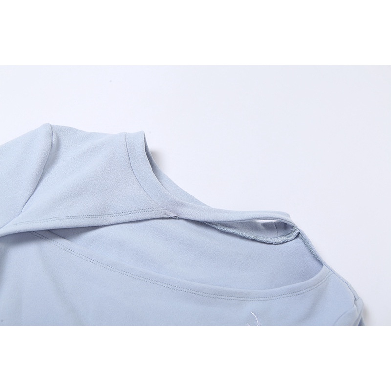 DUNEA Áo thun croptop tay ngắn thêu họa tiết thời trang cho nữ