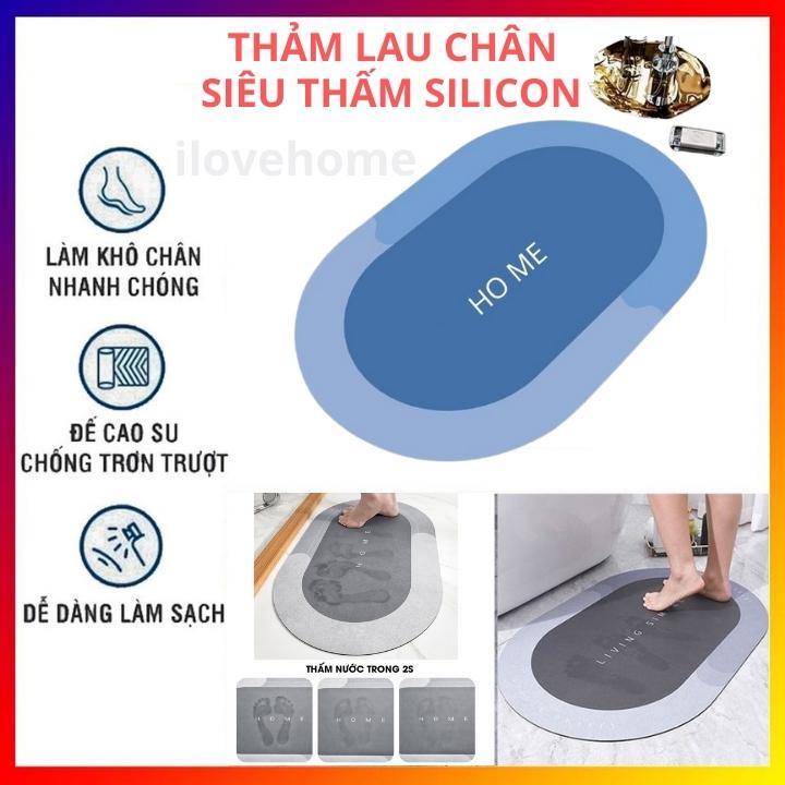 Thảm lau chân nhà tắm nhà bếp chống trượt cao cấp, thảm chùi chân dậm chân siêu thấm nước