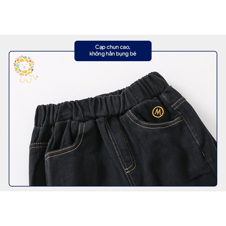 Quần jean bé trai quần bò trẻ em quần jeans dài cho bé WELLKIDS chất cotton mẫu mới 2021