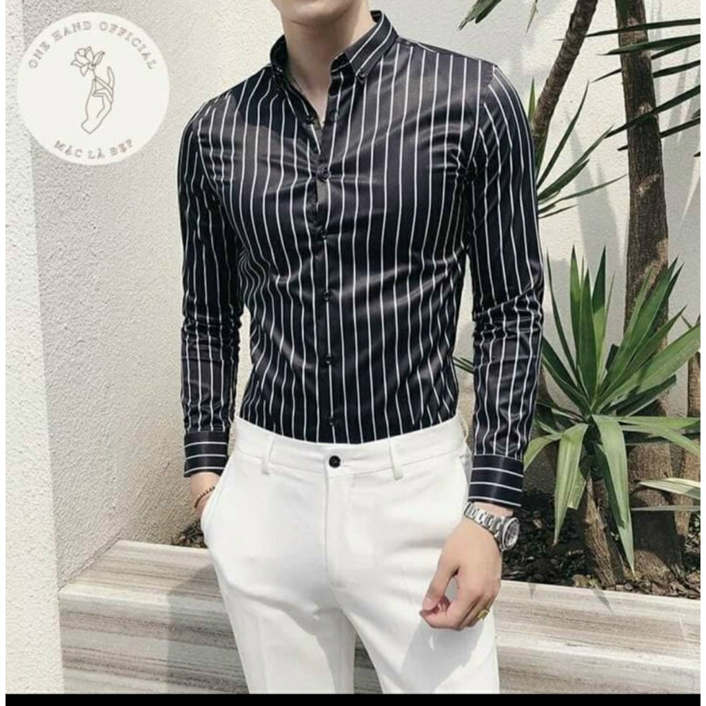 Áo Sơ Mi Nam Kẻ Sọc Trơn Đẹp Dài Tay Hàng Cao Cấp VNXK | BigBuy360 - bigbuy360.vn
