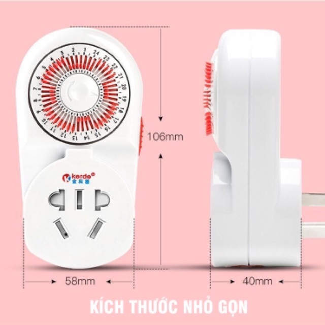 Ổ cắm hẹn giờ cơ chỉnh tay cực kì dễ sử dụng