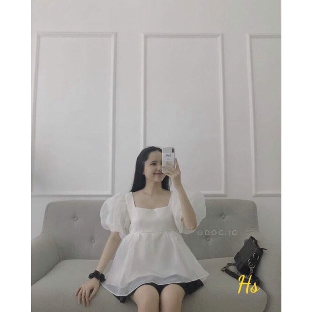 Váy baby doll cổ vuông HS6