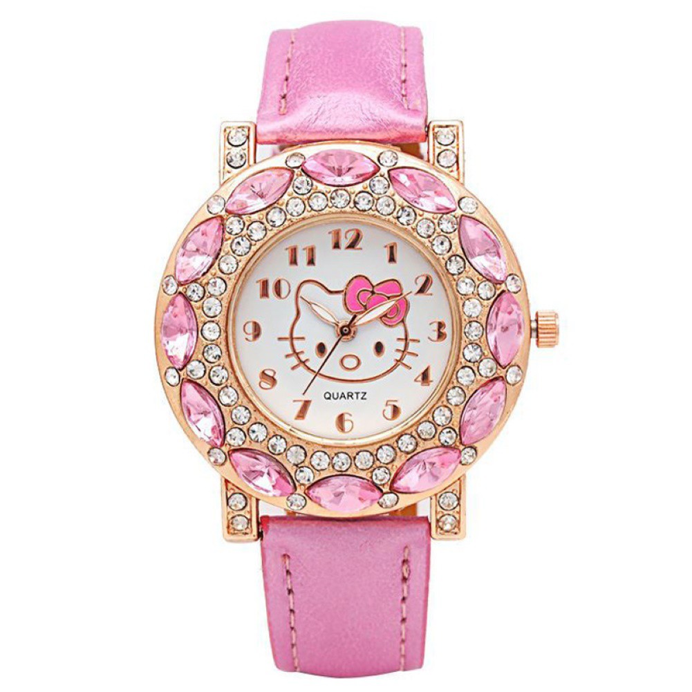 Đồng Hồ Dây Da Mặt Hình Hello Kitty Dễ Thương Cho Bé Gái | BigBuy360 - bigbuy360.vn