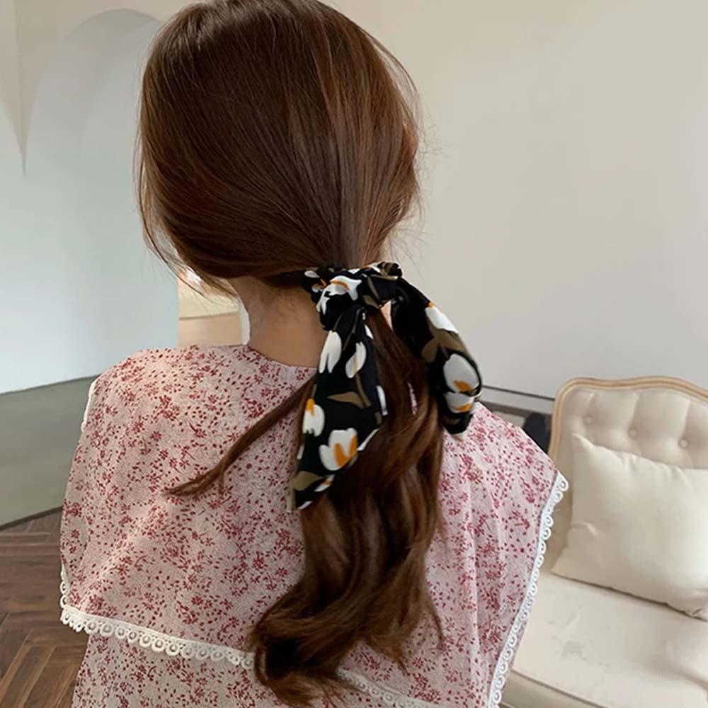 IVORY Dây Buộc Tóc Hoa Tulips Phong Cách Retro Hàn Quốc Cho Nữ