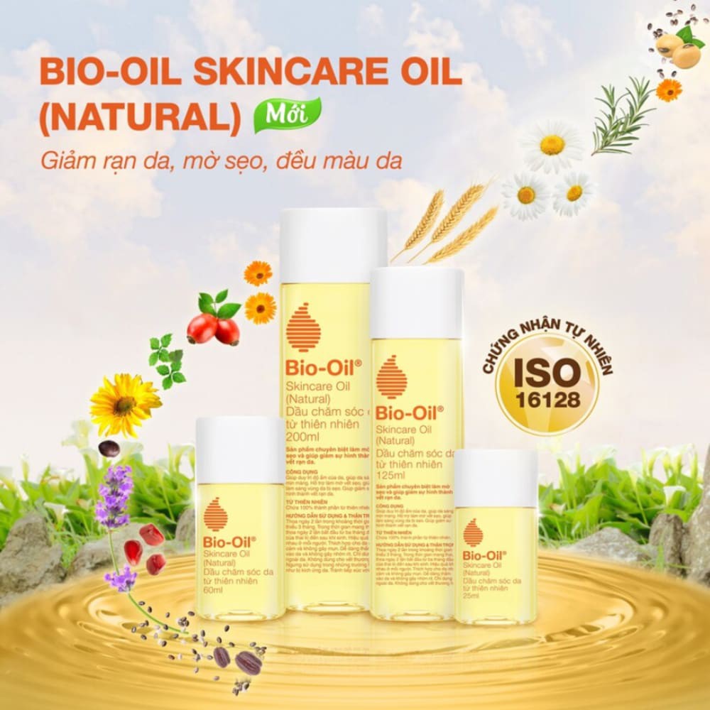 Combo Bio-Oil Skincare Oil Giảm Rạn Da (Dầu Chăm Sóc Da 200ml + Dầu Chăm Sóc Da Natural 25ml)
