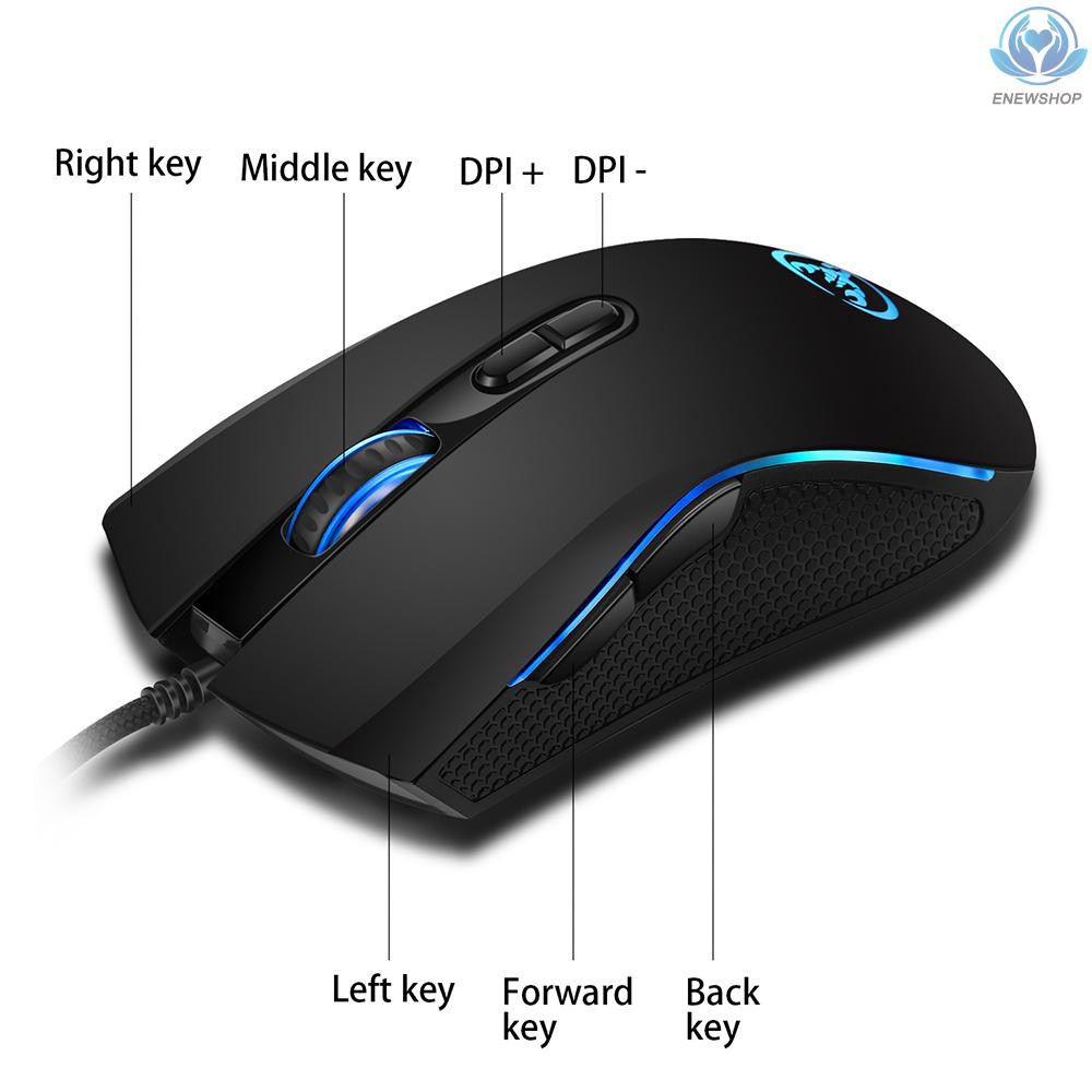 【enew】HXSJ A869 Wired Gaming Mouse 3200DPI 7 Buttons 7 Color LED Optical Computer Mouse Player Mice Gaming Mouse for Pro Gamer