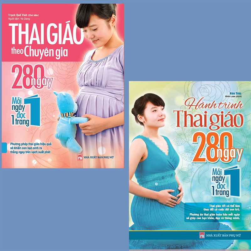 Sách - Combo - Thai giáo theo chuyên gia + Hành trình thai giáo - 280 ngày mỗi ngày đọc một trang - Lẻ tùy chọn