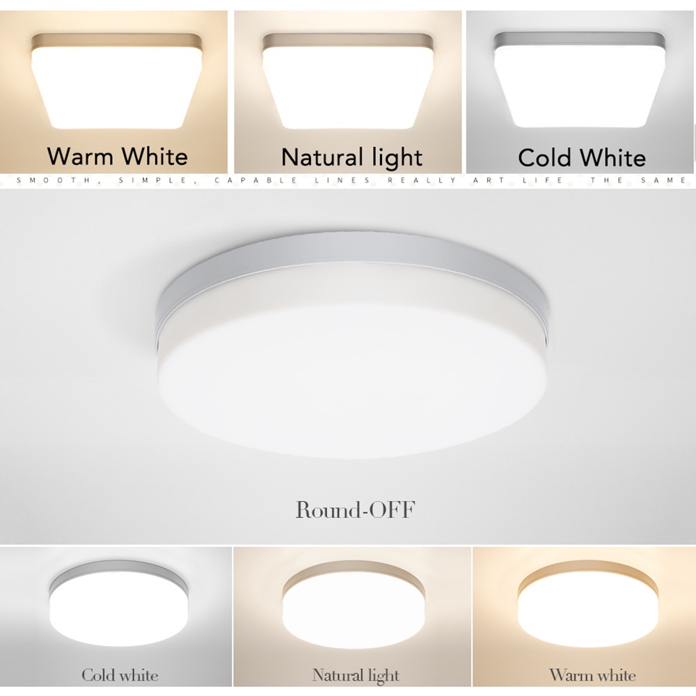 Đèn LED Gắn Trần Hình Vuông 48W/36W/24W/18W Ánh Sáng Trắng Ấm Áp