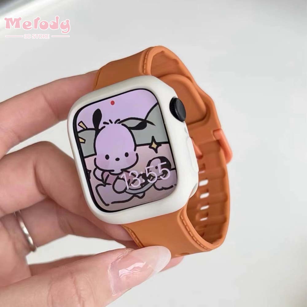 Bộ Dây Silicone + Vỏ Bảo Vệ Cho Đồng Hồ Thông Minh iwatch 7/6/5/4/SE Size 45/44/42/41/40/38mm