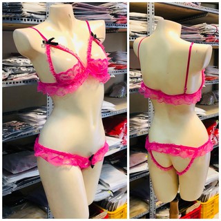 [KÈM PHỤ KIỆN] Đồ ngủ sexy cosplay ren lọt khe - Bộ đồ lót 2 mảnh gợi cảm hóa trang hầu gái