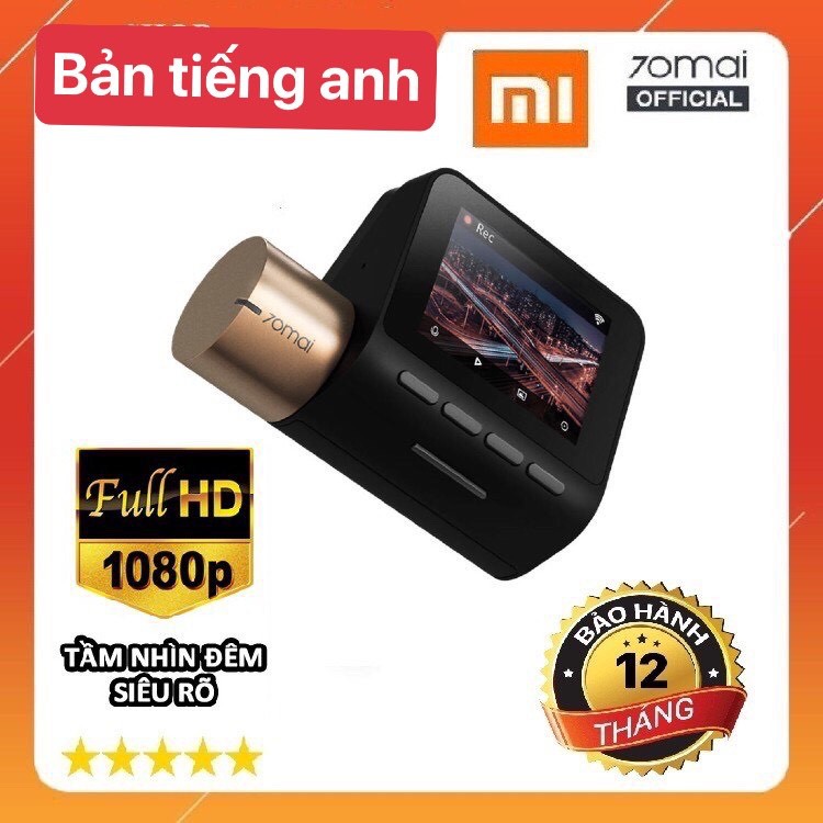 Cam hành trình Xiaomi 70Mai bản Tiếng Anh bảo hành 12 tháng tặng kèm thẻ nhớ 32G