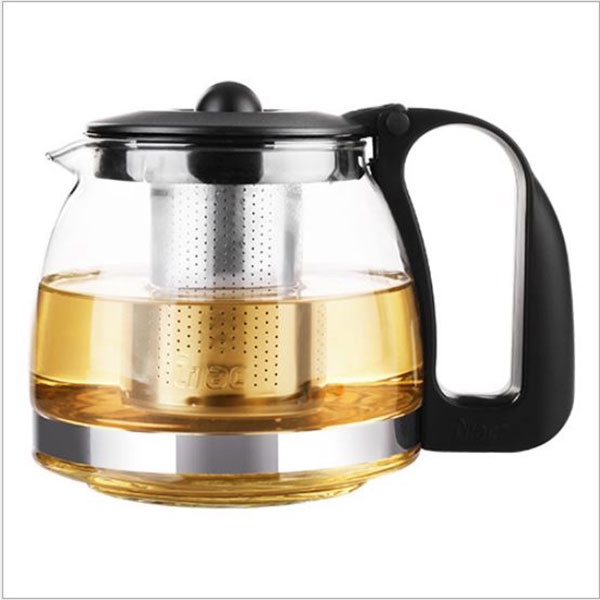 Bình lọc trà thủy tinh chịu nhiệt nắp bật có lõi lọc inox 304 mã S92 (700 - 900 - 1250 ml) PGL