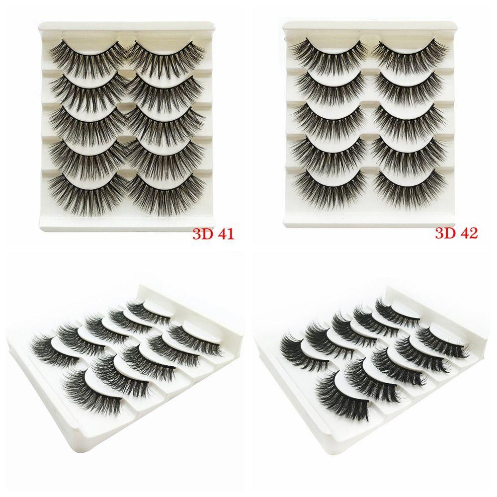 Bộ 5 Cặp Lông Mi Giả 3D Dài Bằng Lông Chồn Nhân Tạo Có Thể Tái Sử Dụng