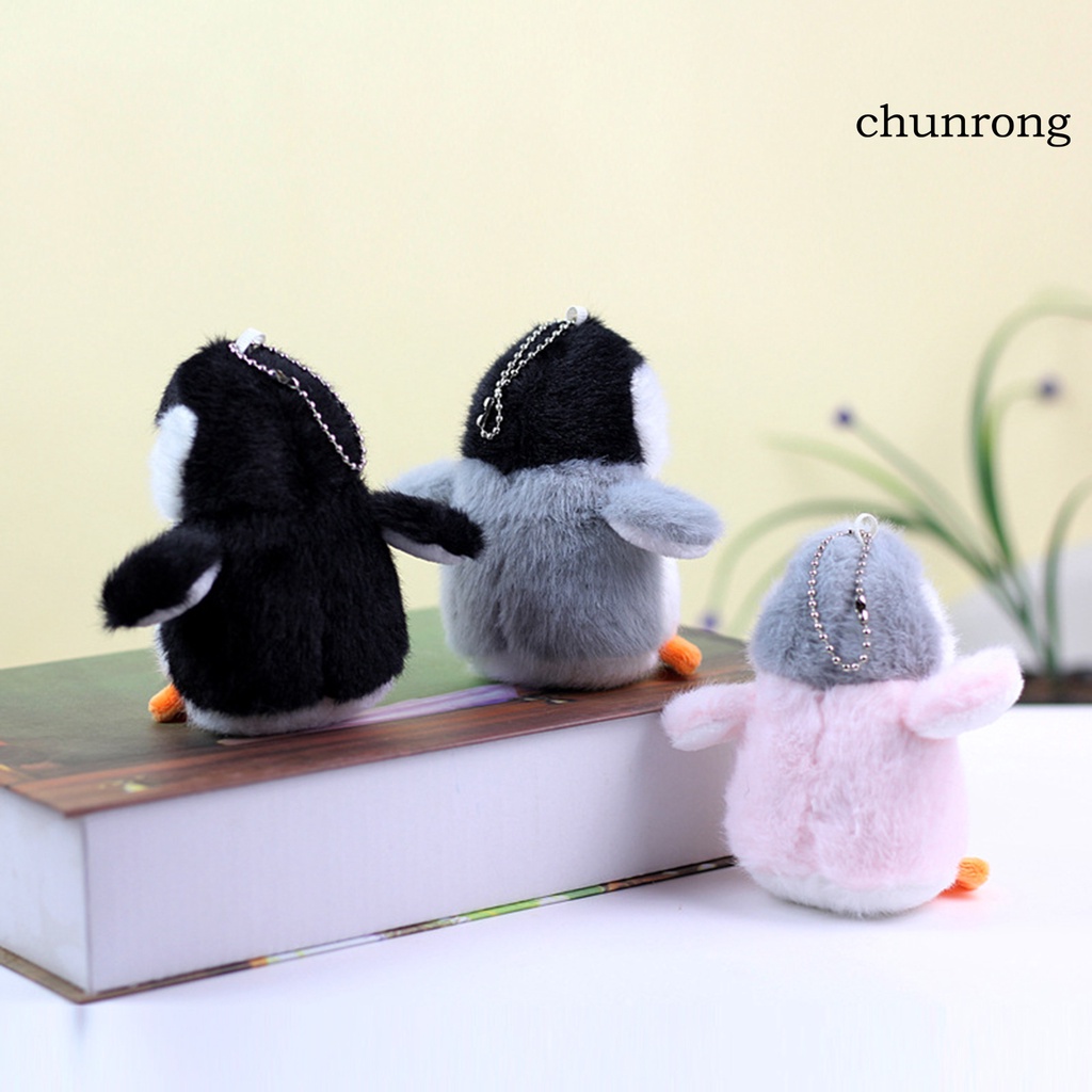 Cr Móc Khóa Hình Chim Cánh Cụt 3D Nhồi Bông Mắt To Dễ Thương