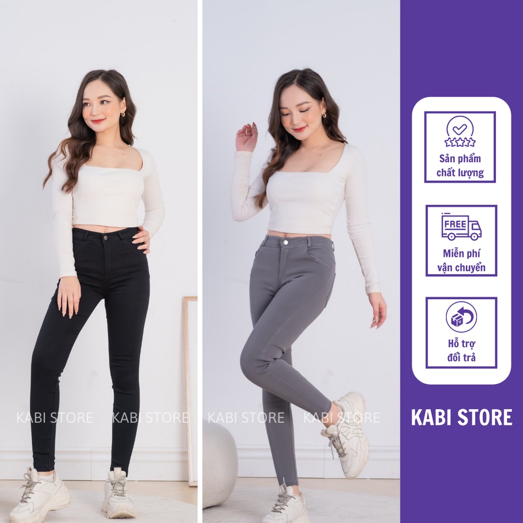 Quần Bò Giấy - Quần Jean Nữ Lưng Cao Co Giãn 4 Chiều Siêu Hack Dáng Kabi J01