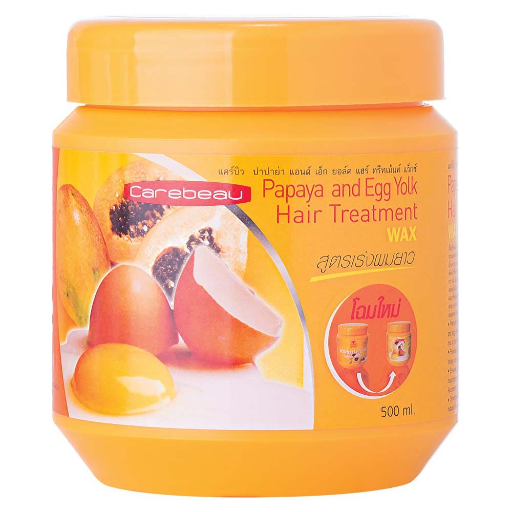 Ủ tóc trứng gà đu đủ CAREBEAU Thái Lan 500ml - kem ủ tóc cho tóc mỏng yếu - Hair treament