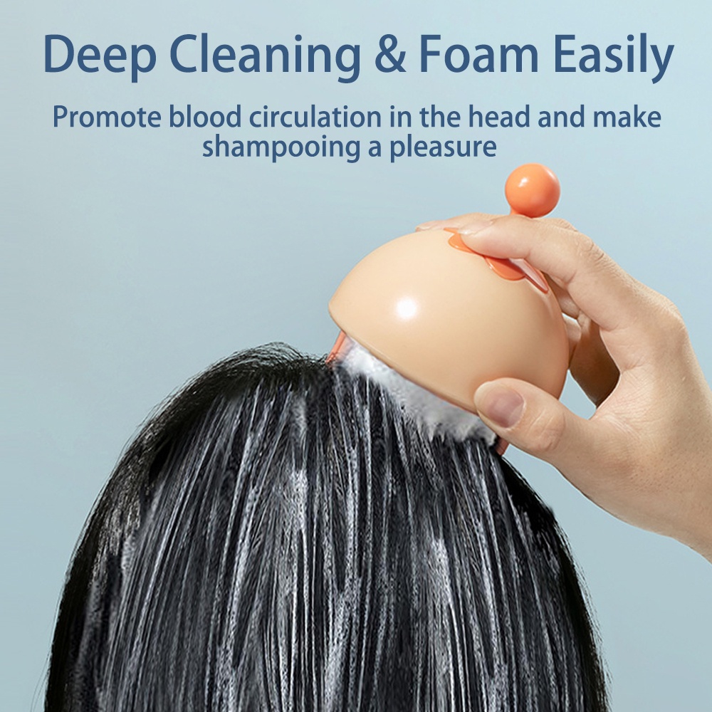 Bàn chải gội đầu TOGEWITHU bằng silicon mềm massage da đầu và chăm sóc tóc