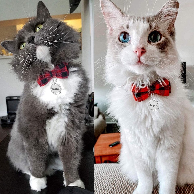 【RIZER】Nơ Đeo Cổ Bằng Vải Cotton Có Chuông Và Thẻ ID Dành Cho Thú Cưng