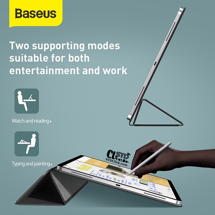 BAO DA IPAD PRO 12.9 2020 BASEUS SIMPLISM THREE-FOLD NAM CHÂM HÍT LƯNG CHÍNH HÃNG | BigBuy360 - bigbuy360.vn