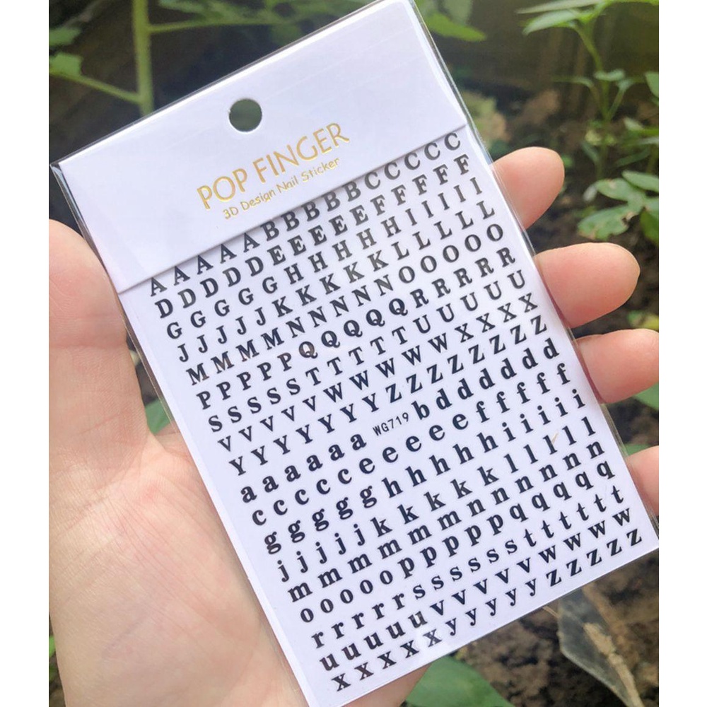 JUNE Sticker Dán Móng Họa Tiết 3D Hình Chữ Cái Tiếng Anh Kiểu Mới