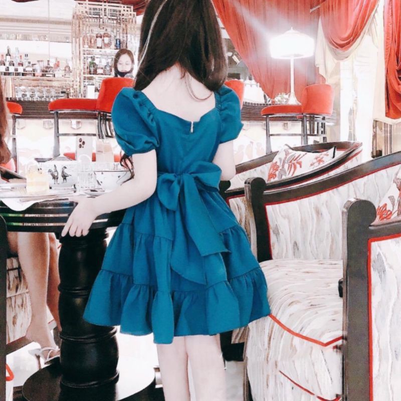 Váy babydoll 3 tầng mầu xanh coban siêu hot hit