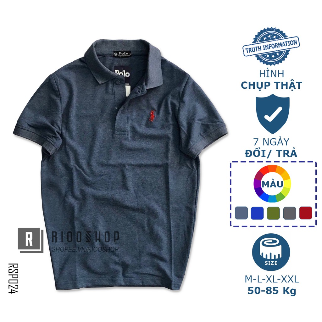 Áo thun polo có cổ cao cấp RL nhiều màu mới RSP024 có size lớn big size xxl Riooshop