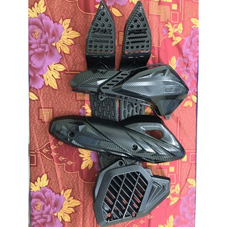 PCX 2018-2020 Bộ 4 món ốp pô, pô e, quạt gió, gác chân Cacbon cao cấp