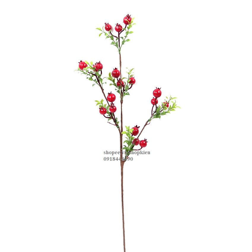 Cành lựu nhiều quả dài 75cm trang trí Tết - Cây hoa giả đẹp
