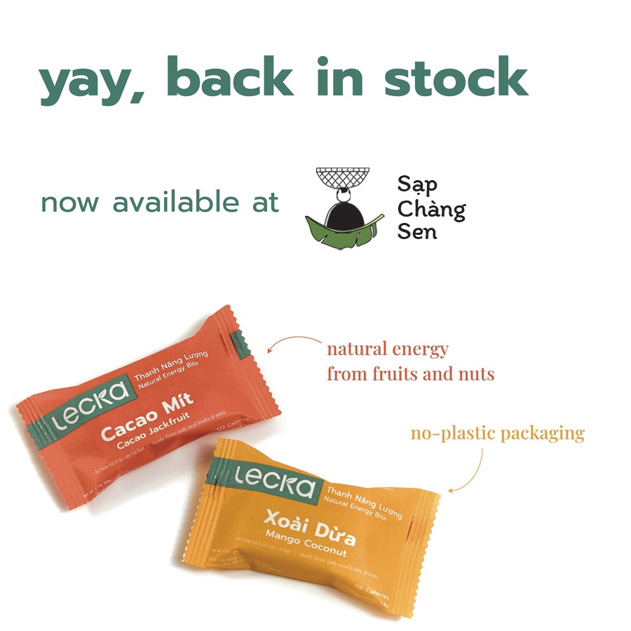 Thanh năng lượng (Lecka) | cacao mít, xoài dừa