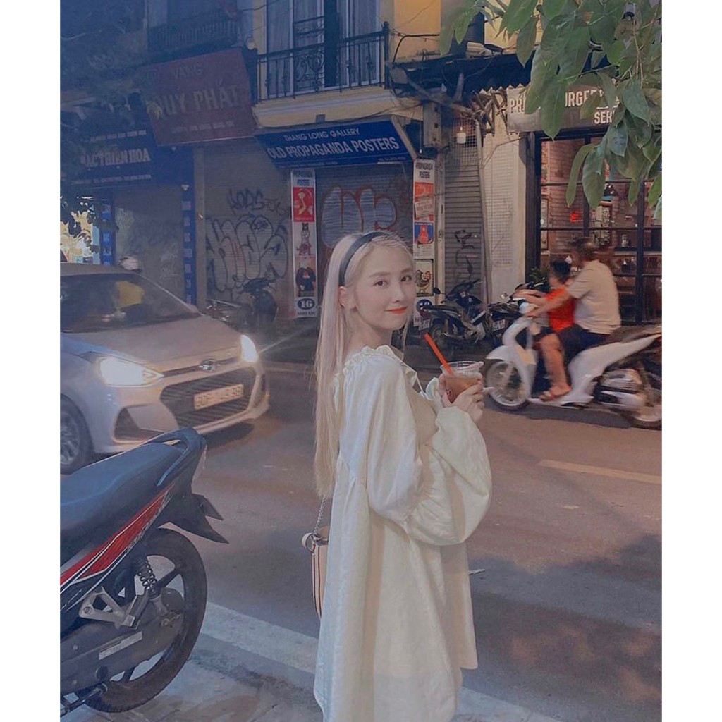 ĐẦM BABYDOLL TRẮNG CỔ BÈO TAY BÍ | BigBuy360 - bigbuy360.vn