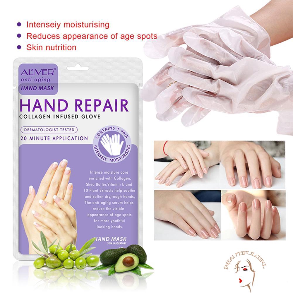 ✡BG✡In Stock ALIVER Moisturizing Hand Mask Exfoliating Remove Dead Skin Film Hand Care