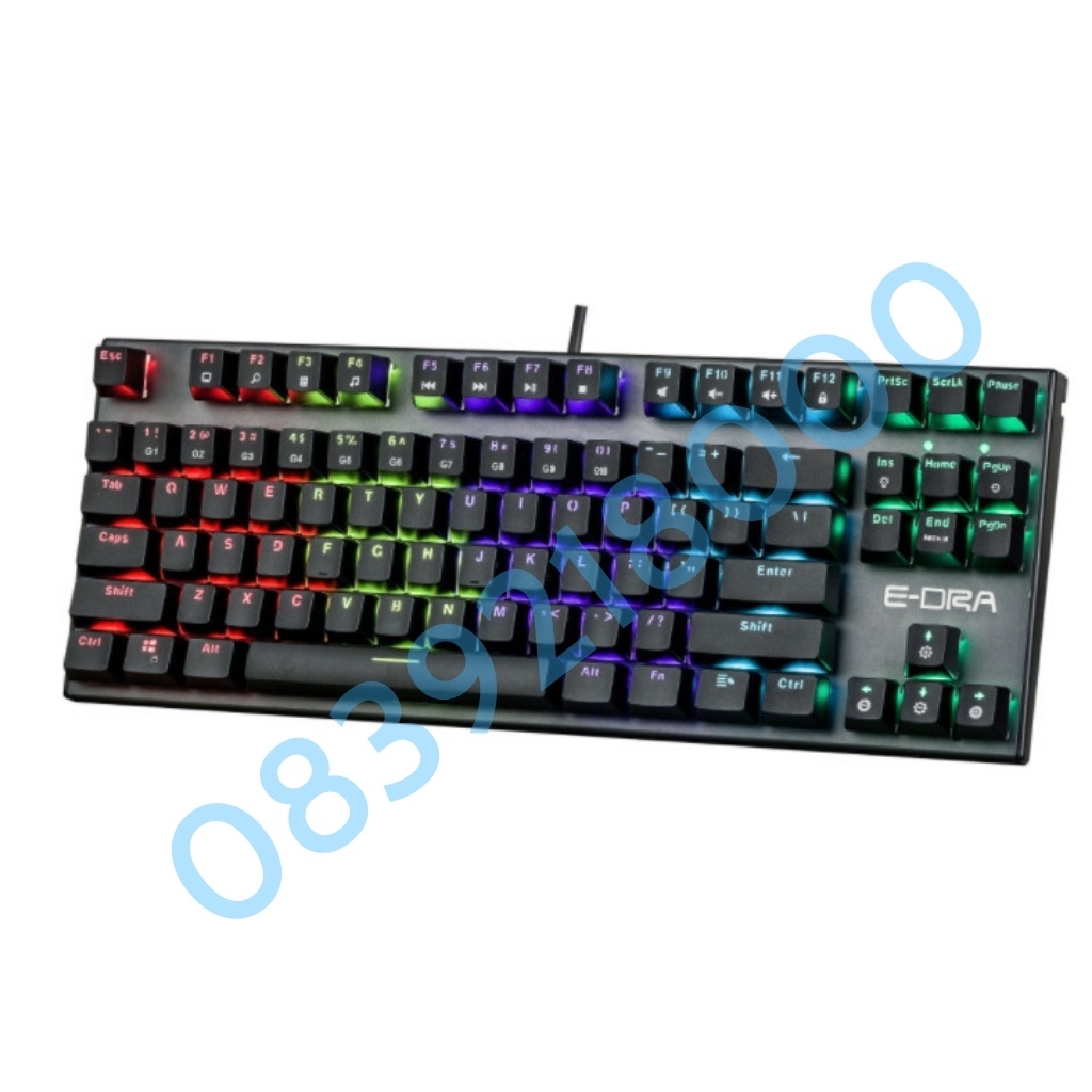 Bàn Phím Cơ Gaming EDRA EK3087v2 New 2021 - LED Rainbow - Hàng Chính Hãng - Full switch - Bảo hành 24