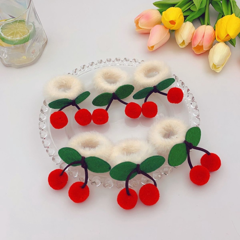 Cột tóc cherrey bông trắng nhỏ S66