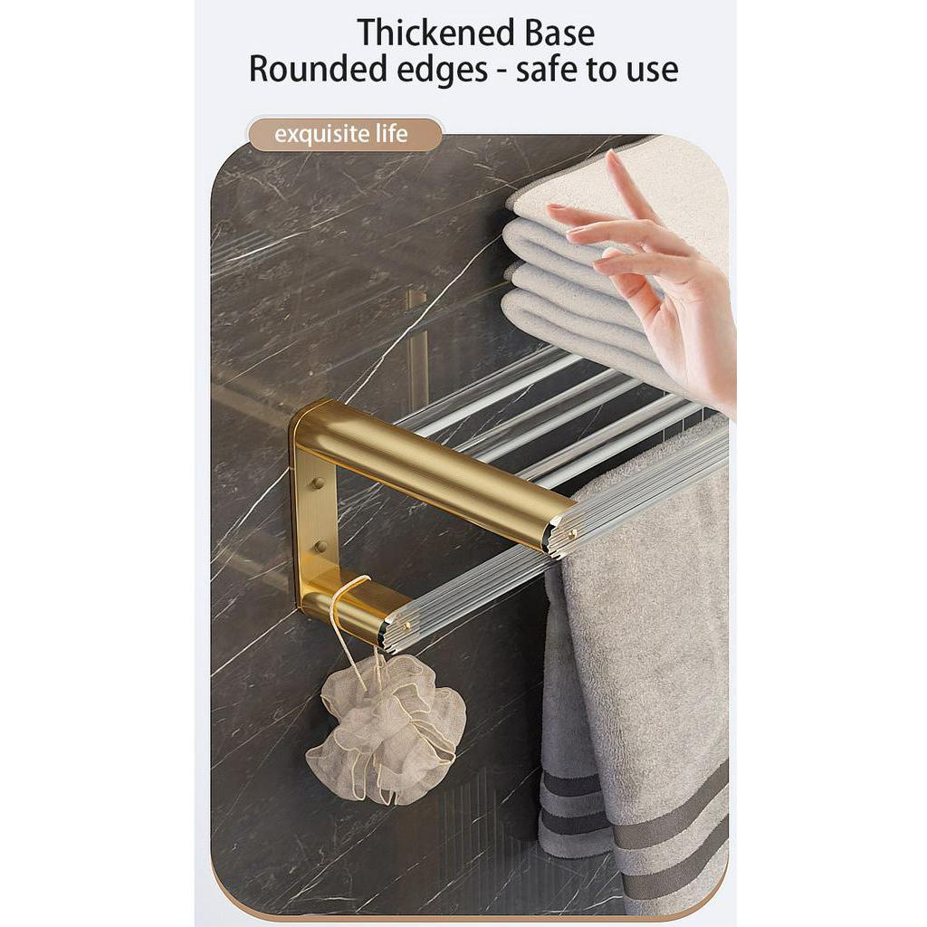 A - LIFE Giá Treo Khăn Lau Kính / Máy Sấy Tóc Bằng Acrylic Cao Cấp Cho Phòng Tắm / Nhà Vệ Sinh