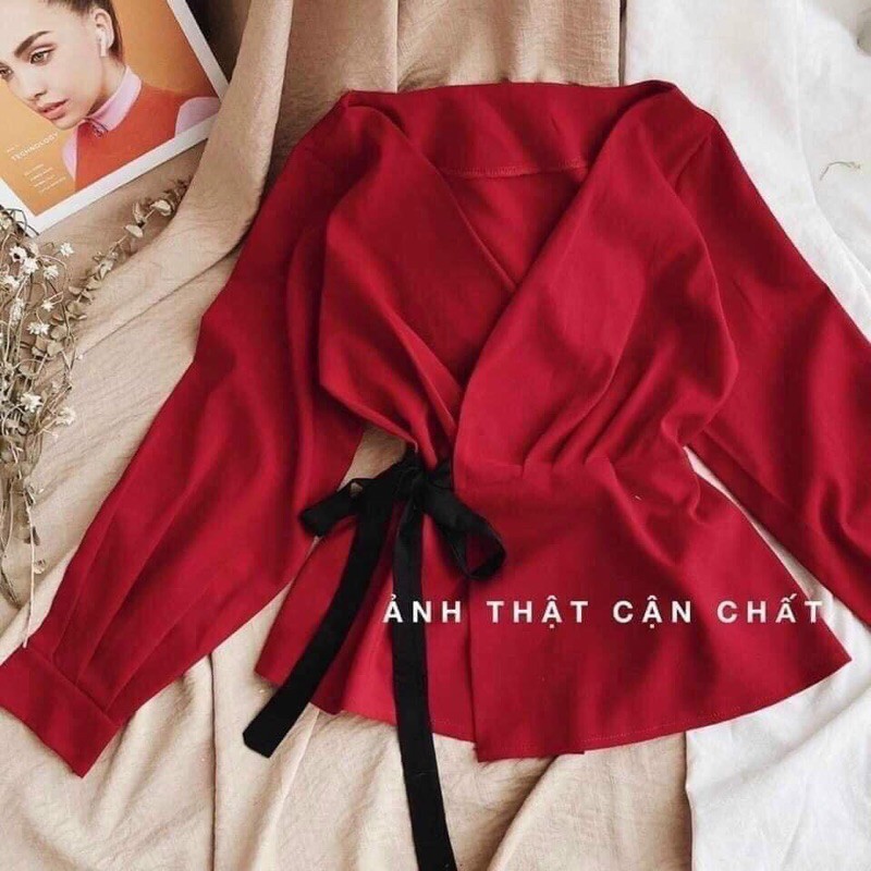 Bigsize - Áo peplum cột nơ hot hit ( Có bán kèm chân váy phối ) | BigBuy360 - bigbuy360.vn