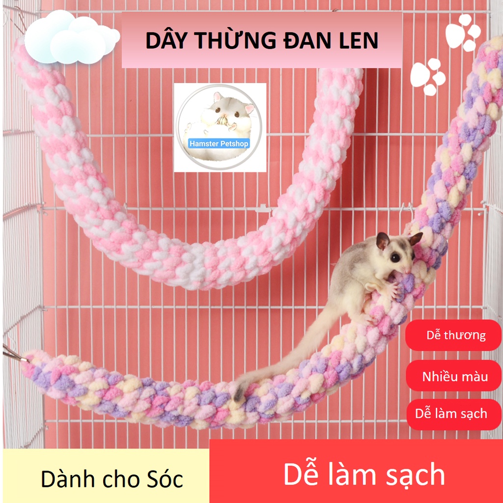 Đồ chơi dây thừng leo trèo treo lồng cho Sóc bay, Hamster, Sóc Bông, Sóc Đất...