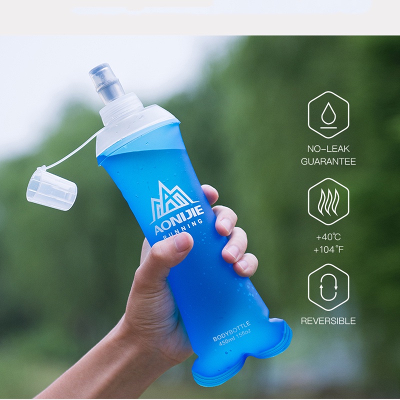 Aonijie SD19 Bình Nước Thể Thao 450ml Chất Liệu TPU Mềm Gấp Gọn Không BPA Bình Đựng