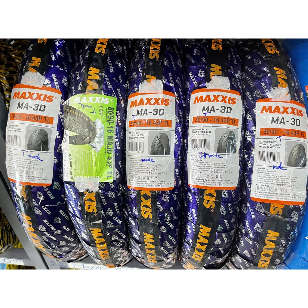 Lốp xe máy Maxxis 80/90-16 43P TL dành cho lốp sau của xe SH Mode 125