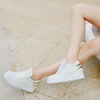 giày đế độn nữ trắng