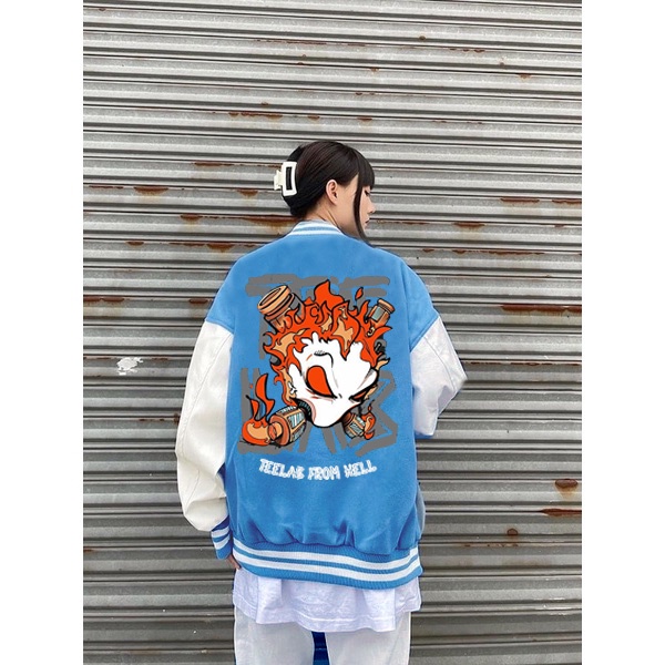 Áo Varsity Jacket TEELAB- Áo Khoác Bomber Cardigan 4 Màu TEELAB phối bo Siêu Hot ( có form rộng XL ) - LP.STORE