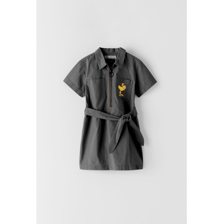 Đầm bé gái Zara chất kaki mềm kiểu dáng basic rất dể mặc sang chảnh size 18-30kg